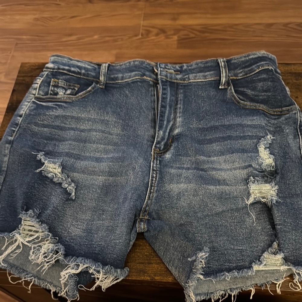 Distressed Denim Shorts